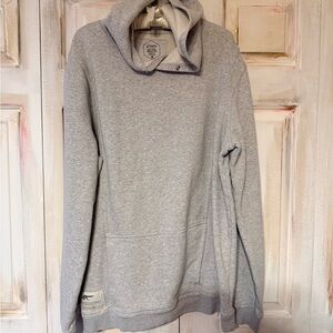 Like New Fleece Gray Hoodie with Unique Collar
